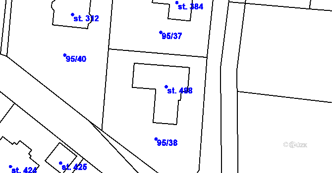 Parcela st. 488 v KÚ Ořech, Katastrální mapa
