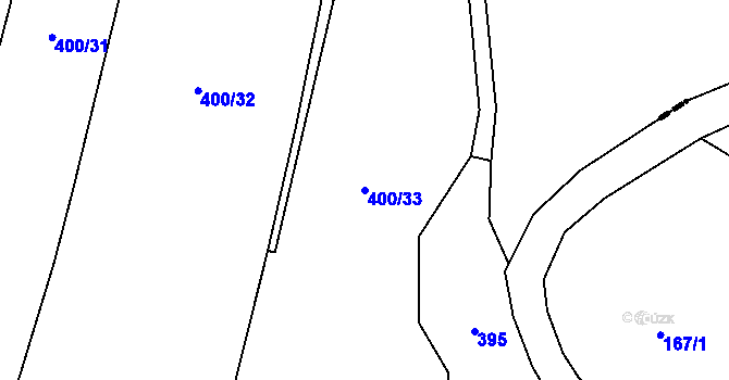 Parcela st. 400/33 v KÚ Ořech, Katastrální mapa