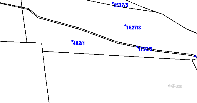Parcela st. 402/4 v KÚ Ořech, Katastrální mapa
