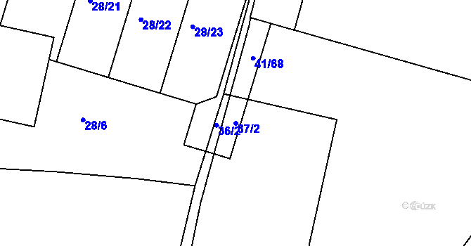 Parcela st. 37/2 v KÚ Ořech, Katastrální mapa
