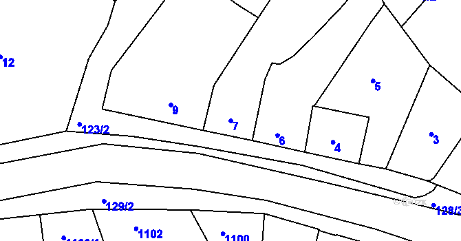 Parcela st. 7 v KÚ Ořechov, Katastrální mapa