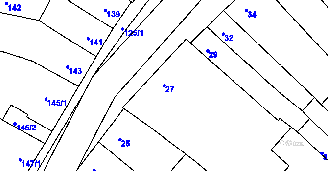 Parcela st. 27 v KÚ Ořechov, Katastrální mapa
