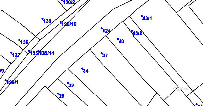 Parcela st. 37 v KÚ Ořechov, Katastrální mapa