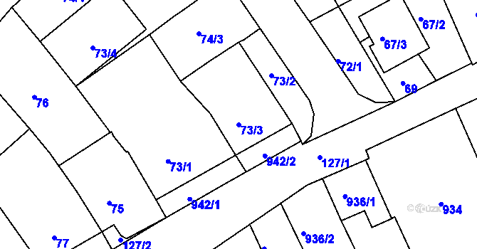 Parcela st. 73/3 v KÚ Ořechov, Katastrální mapa