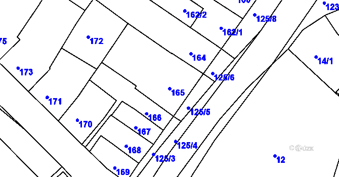 Parcela st. 165 v KÚ Ořechov, Katastrální mapa