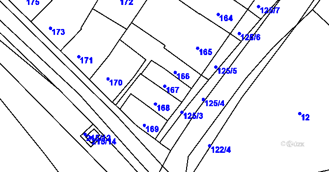 Parcela st. 167 v KÚ Ořechov, Katastrální mapa