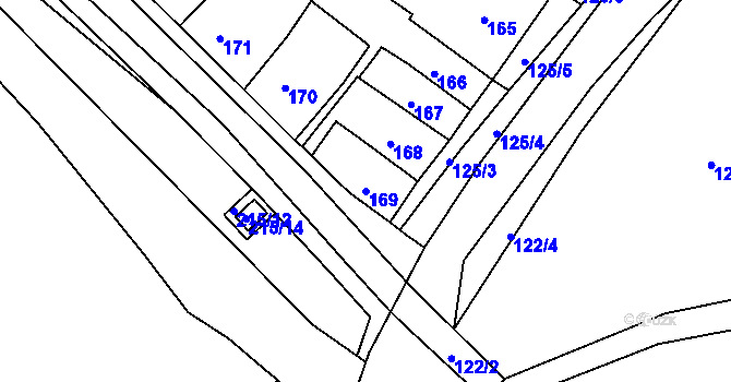 Parcela st. 169 v KÚ Ořechov, Katastrální mapa