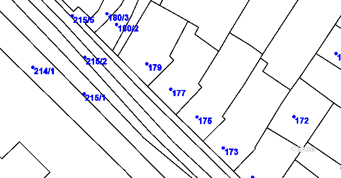 Parcela st. 177 v KÚ Ořechov, Katastrální mapa