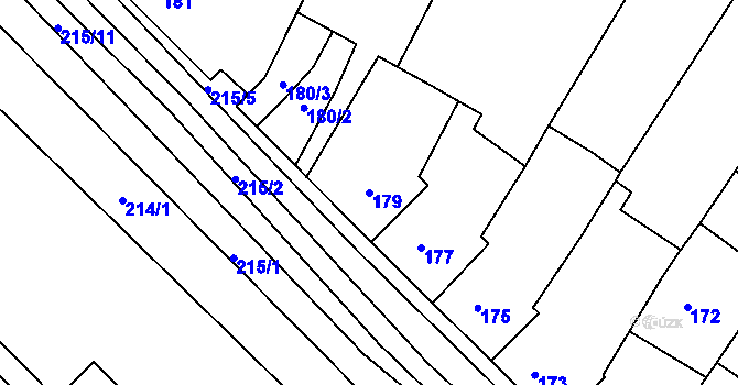 Parcela st. 179 v KÚ Ořechov, Katastrální mapa