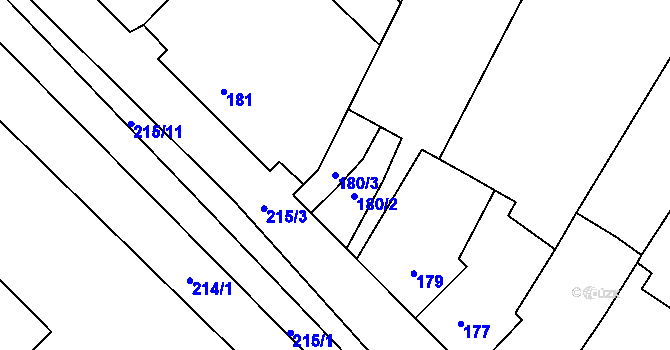 Parcela st. 180/3 v KÚ Ořechov, Katastrální mapa