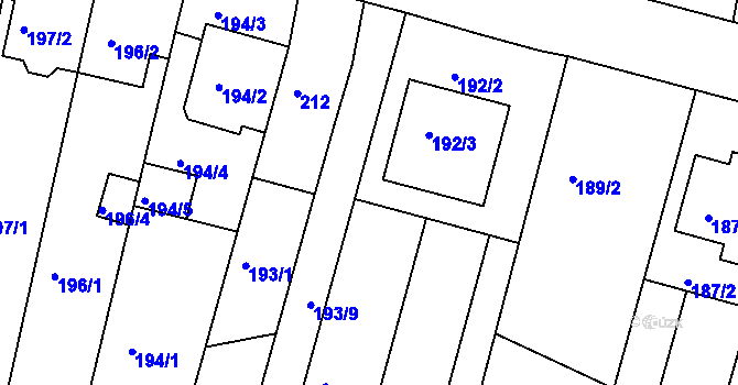 Parcela st. 192/4 v KÚ Ořechov, Katastrální mapa
