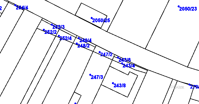 Parcela st. 247/2 v KÚ Ořechov, Katastrální mapa