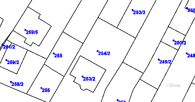 Parcela st. 254/2 v KÚ Ořechov, Katastrální mapa