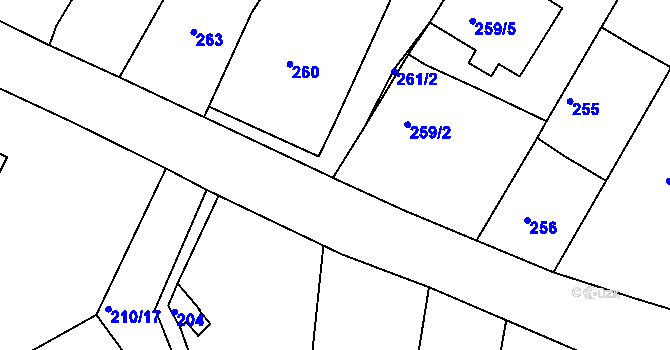 Parcela st. 259/6 v KÚ Ořechov, Katastrální mapa
