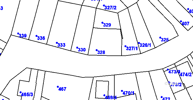 Parcela st. 328 v KÚ Ořechov, Katastrální mapa
