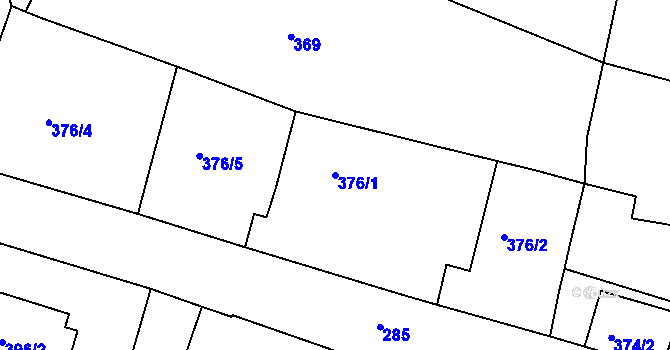 Parcela st. 376/1 v KÚ Ořechov, Katastrální mapa