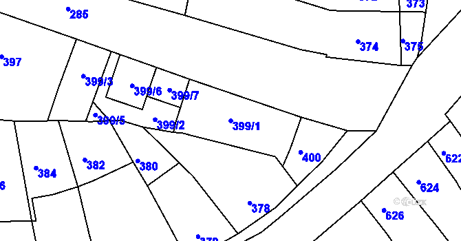 Parcela st. 399/1 v KÚ Ořechov, Katastrální mapa