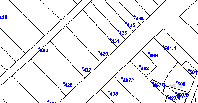 Parcela st. 429 v KÚ Ořechov, Katastrální mapa