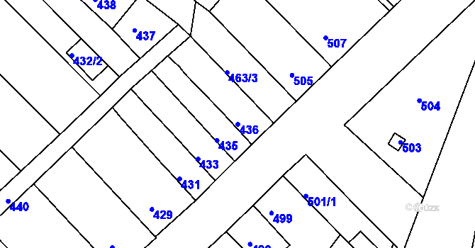Parcela st. 436 v KÚ Ořechov, Katastrální mapa