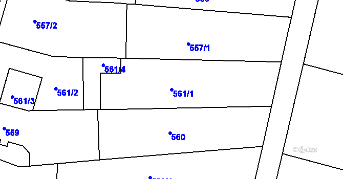 Parcela st. 561/1 v KÚ Ořechov, Katastrální mapa