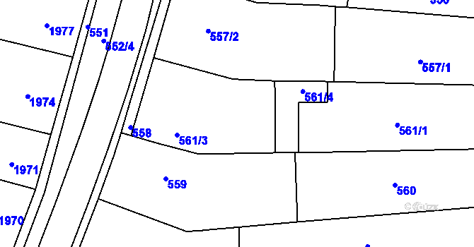 Parcela st. 561/2 v KÚ Ořechov, Katastrální mapa