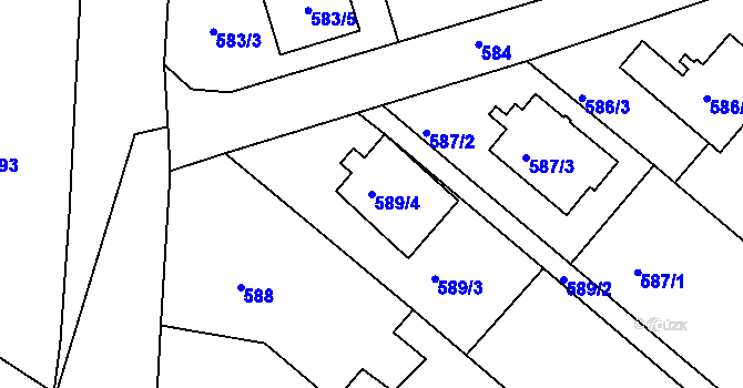 Parcela st. 589/4 v KÚ Ořechov, Katastrální mapa