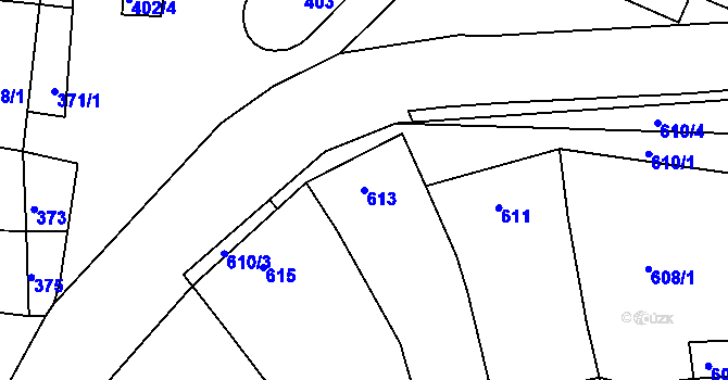 Parcela st. 613 v KÚ Ořechov, Katastrální mapa