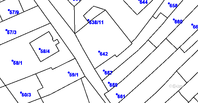 Parcela st. 642 v KÚ Ořechov, Katastrální mapa