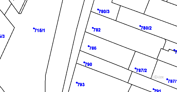 Parcela st. 786 v KÚ Ořechov, Katastrální mapa