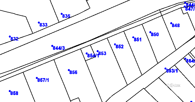 Parcela st. 853 v KÚ Ořechov, Katastrální mapa