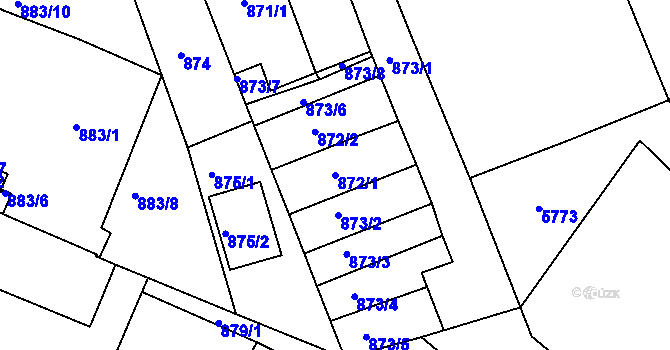 Parcela st. 872/1 v KÚ Ořechov, Katastrální mapa