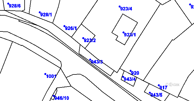 Parcela st. 923 v KÚ Ořechov, Katastrální mapa