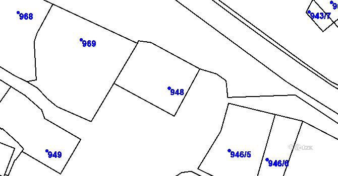 Parcela st. 948 v KÚ Ořechov, Katastrální mapa