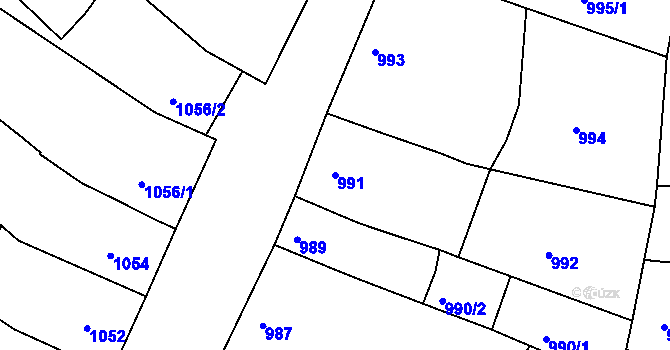 Parcela st. 991 v KÚ Ořechov, Katastrální mapa