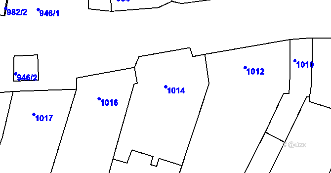 Parcela st. 1014 v KÚ Ořechov, Katastrální mapa