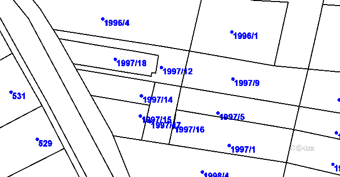 Parcela st. 1997/6 v KÚ Ořechov, Katastrální mapa