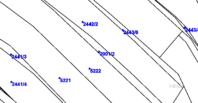 Parcela st. 2001/2 v KÚ Ořechov, Katastrální mapa