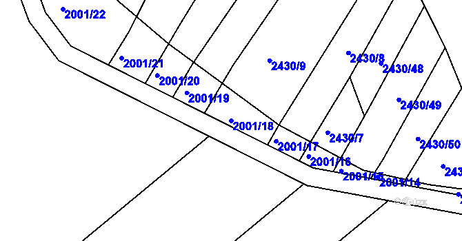 Parcela st. 2001/18 v KÚ Ořechov, Katastrální mapa