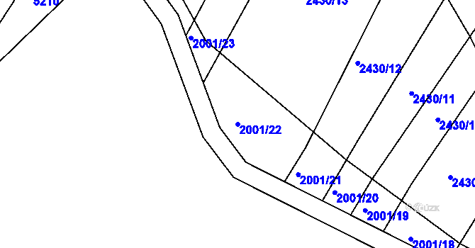 Parcela st. 2001/22 v KÚ Ořechov, Katastrální mapa