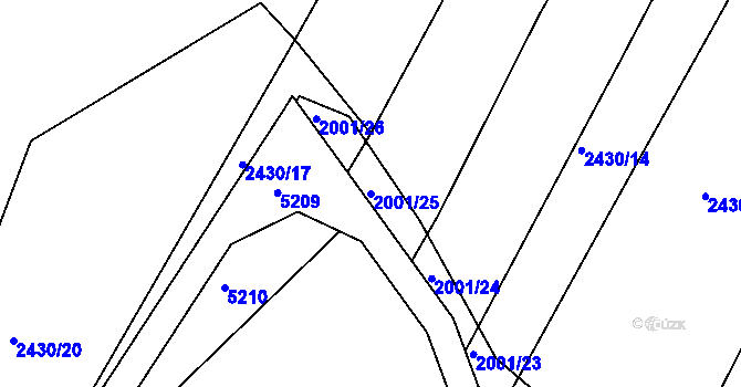Parcela st. 2001/25 v KÚ Ořechov, Katastrální mapa