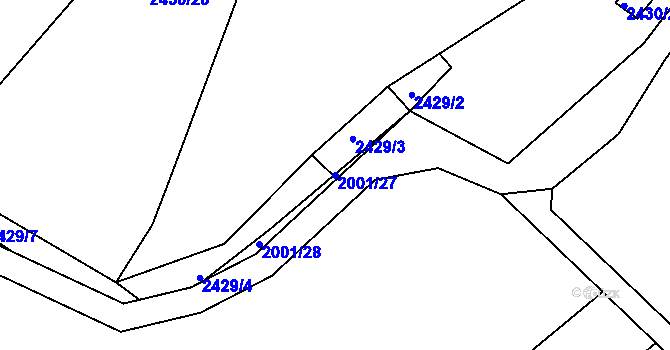 Parcela st. 2001/27 v KÚ Ořechov, Katastrální mapa