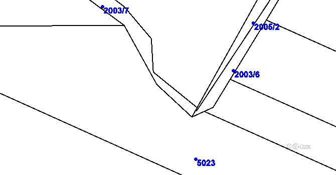 Parcela st. 2005/3 v KÚ Ořechov, Katastrální mapa