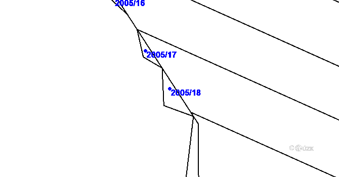 Parcela st. 2005/18 v KÚ Ořechov, Katastrální mapa
