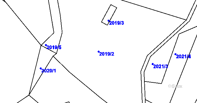 Parcela st. 2019/2 v KÚ Ořechov, Katastrální mapa