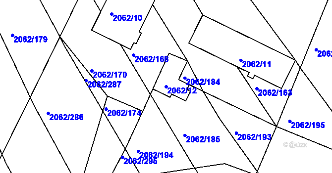Parcela st. 2062/12 v KÚ Ořechov, Katastrální mapa
