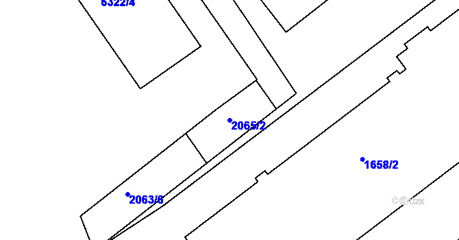 Parcela st. 2065/2 v KÚ Ořechov, Katastrální mapa