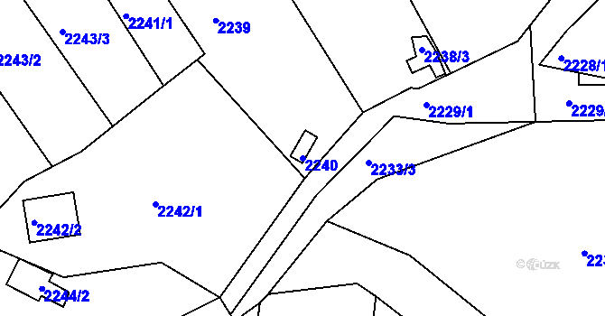 Parcela st. 2240 v KÚ Ořechov, Katastrální mapa