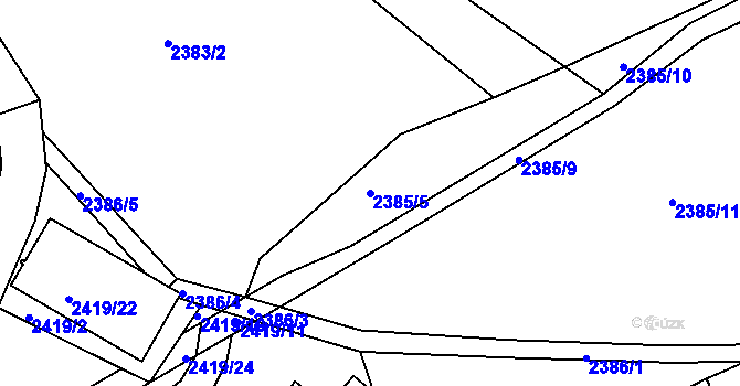 Parcela st. 2385/5 v KÚ Ořechov, Katastrální mapa