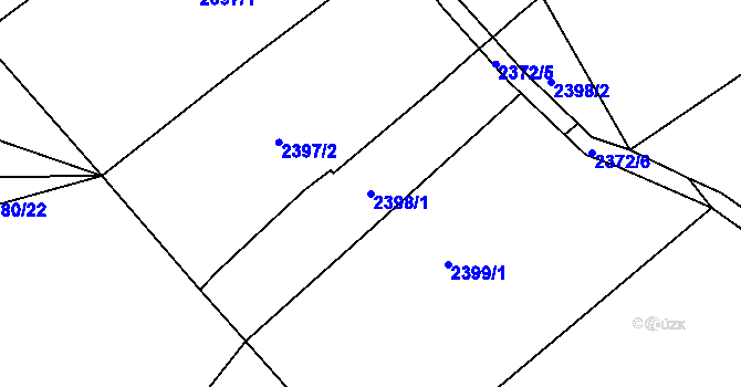 Parcela st. 2398/1 v KÚ Ořechov, Katastrální mapa