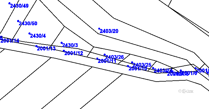 Parcela st. 2403/26 v KÚ Ořechov, Katastrální mapa
